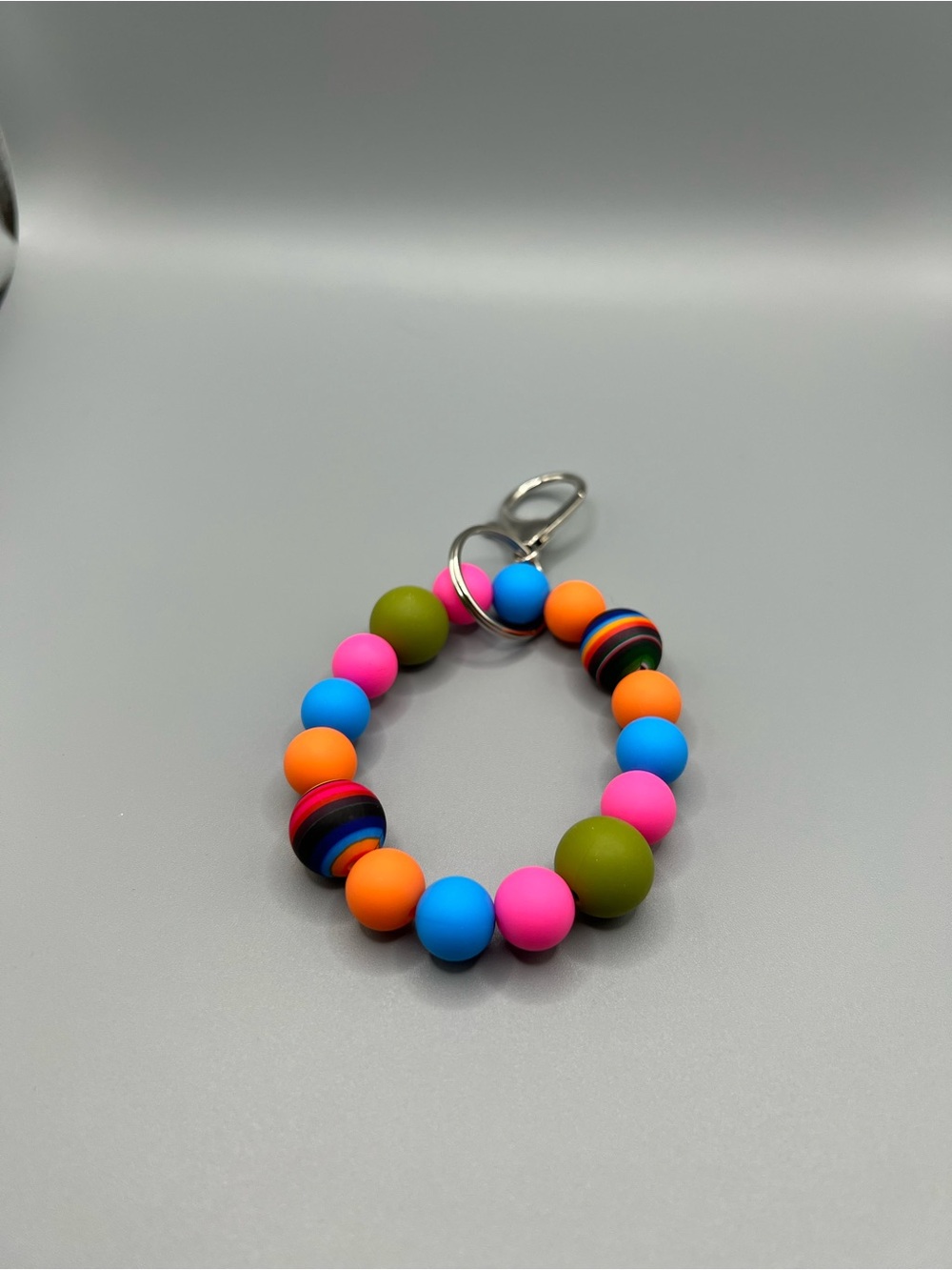 Silicone Beaded Keyring - Multicolor - Handmade - K0241C